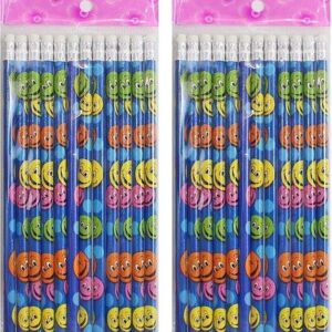 smiley potlood met gum | potloden 24 stuks